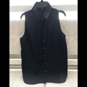 Ann Taylor Navy Blue Sleeveless Perfect Shirt